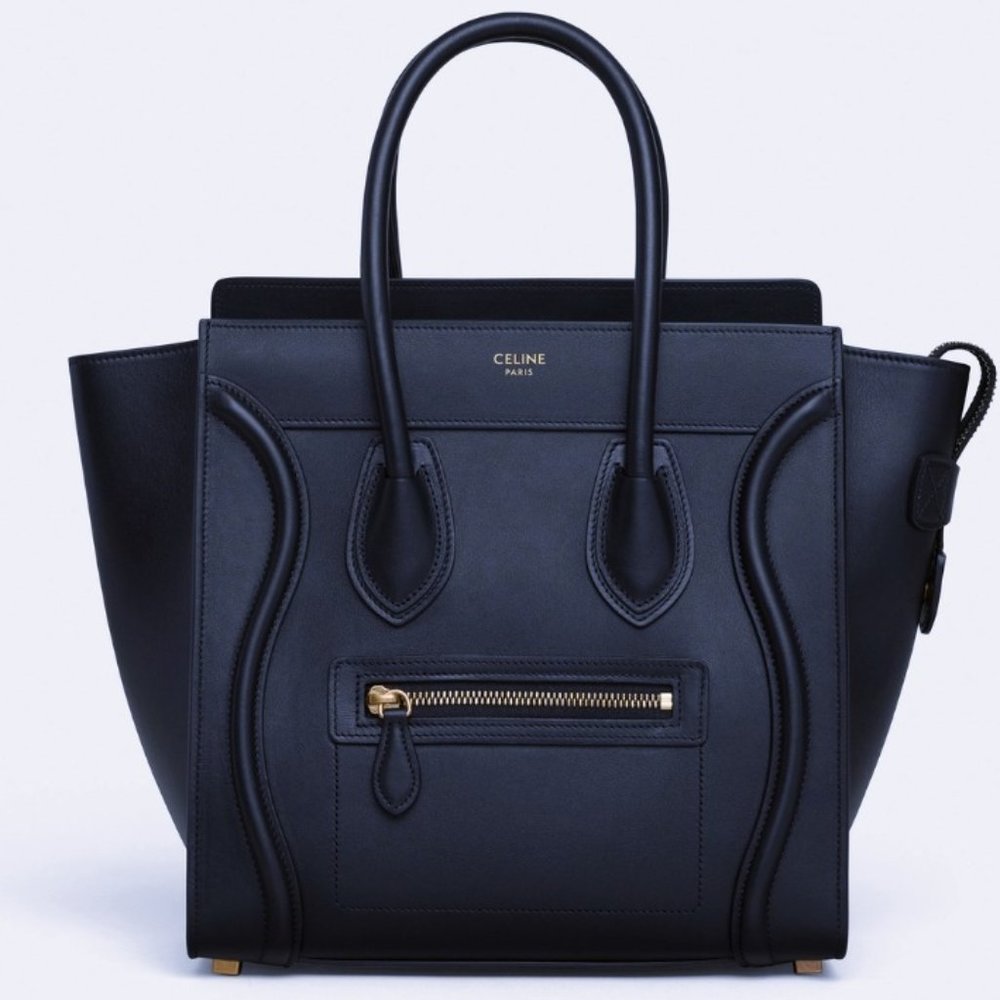 CELINE MICRO LUGGAGE HANDBAG IN SMOOTH CALFSKIN BLACK - Picture 2 of 15
